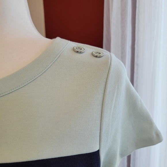 Talbots 100% Cotton Color Block T-Shirt Mini Dress Size Medium Petite NWT - Picture 2 of 10